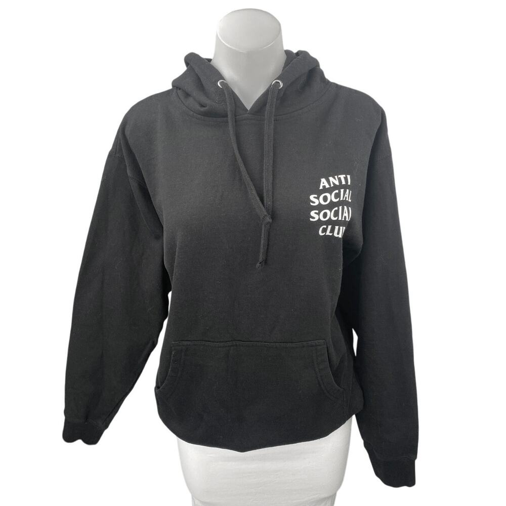 Anti Social Social Club Kkoch Black Logo Floral Graphic Hoodie Sweatshirt Top M